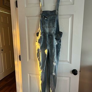 Skinny jean overalls